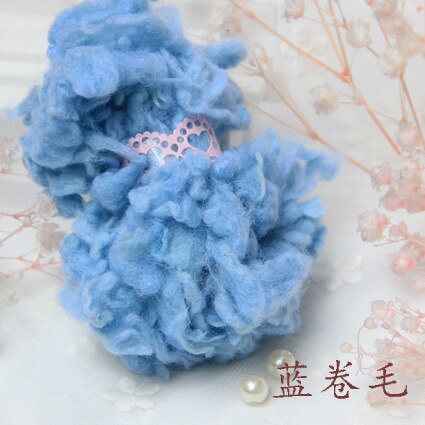 10G Krullend Vilten Wolvezels Naaldvilten Natuurlijke Zwervende Wol Vilten Wol Zachte Wol Fibre Voor Naaldvilten: 10g Blue