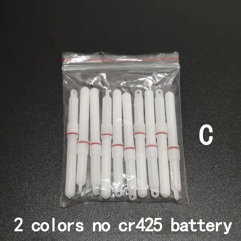Palos de luz de 10 piezas, luz verde/rojo, CR322 CR425 funciona con batería, LED luminoso, flotador, aparejos de pesca nocturna B276: 2 colors C no cr322