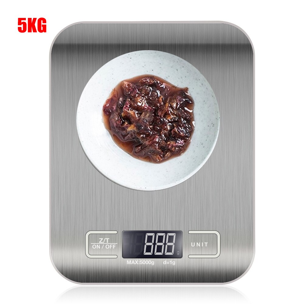 Kitchen Scales Digital LCD Backlight Display Stainless Steel Electronic Food Weight Balance Scales For Kitchen Cooking5/10Kg/1g: B-5KG