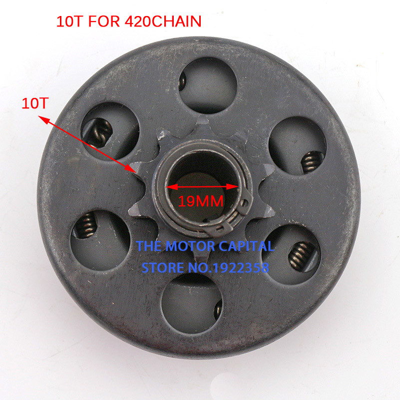 Embrague automático centrífugo para minibicicleta GO Kart, 10t, 11t, 12t, 13t, 18t, 16mm, 19mm, 20mm, 35 link, 420 link, 428: 10t   19mm