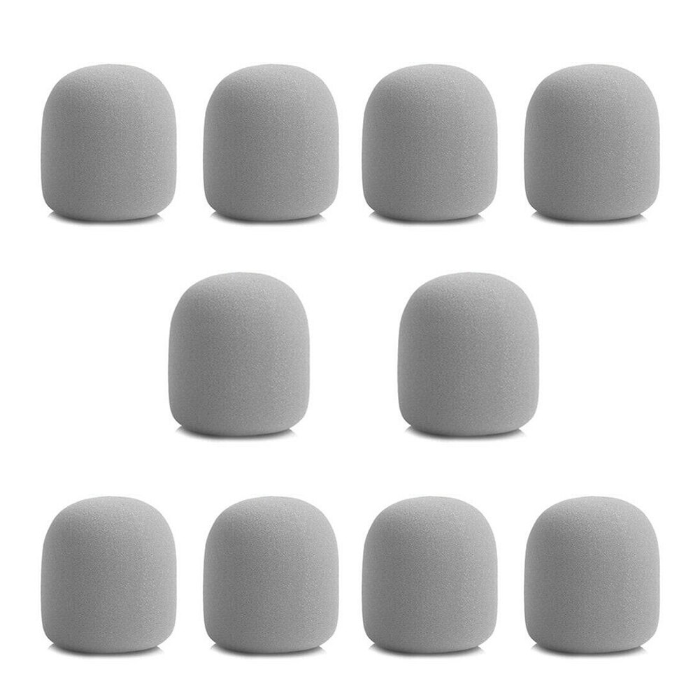 10Pcs Microphone Foam Cover Handheld Stage Windscreen Sponge Cover Foam Protective Cap for KTV DJ Mic Sleeve: Grey