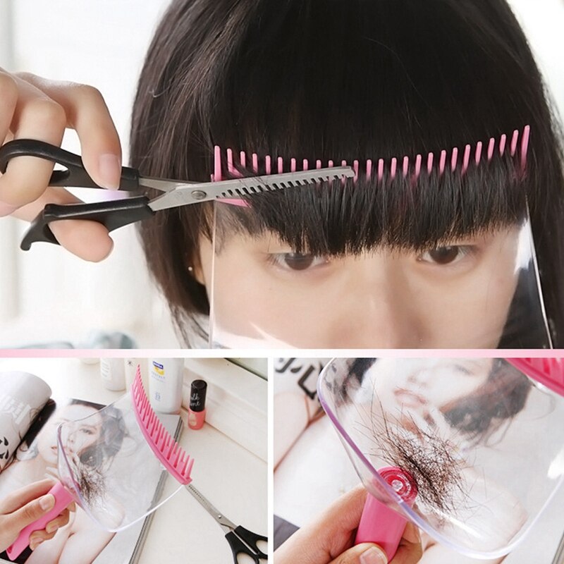 Diy franja de cabelo corte pente clipe portátil aparador penteado digitação guarnição ferramenta