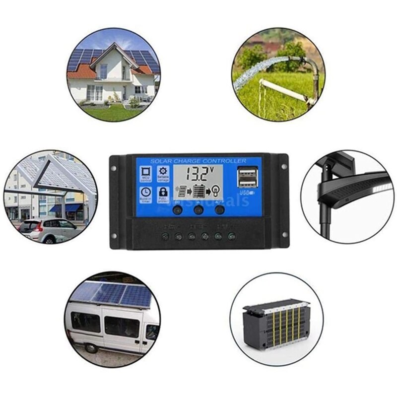 100W Solar Panel Kit with Controller 12V/24V Battery Charger for Caravan & Boat Battery Charging Fast (50A)