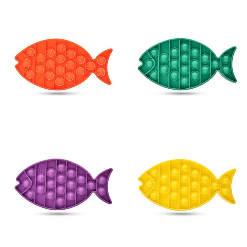 Vis Vorm Push-Pop Bubble Fidget Zintuiglijke Speelgoed, Siliconen Squeeze Zintuiglijke Speelgoed Autisme Speciale Behoeften Angst Stress Reliever