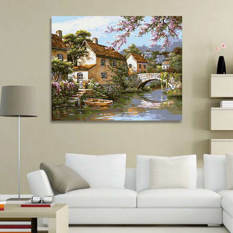 DIY Digital Painting Sketch Hand-painted Landscape Decorative Hand-painted Pictures Wall Decoration Process