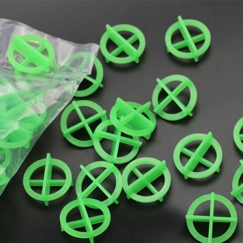100pcs Reusable Cross Tile Leveling Alignment Wall Floor Locator Recyclable Plastic Tile Leveling System Base Spacer Top