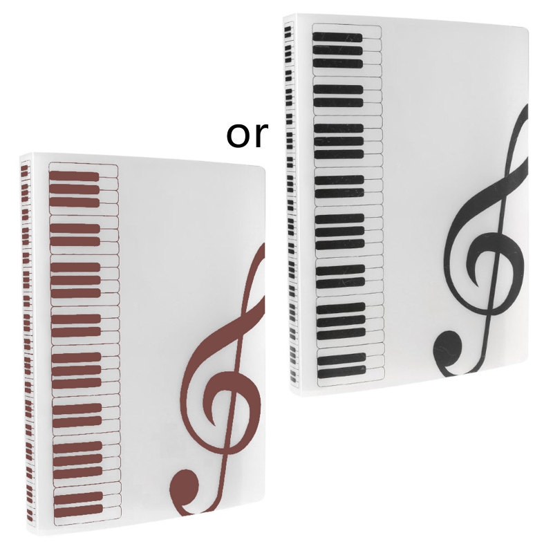 40 Pages A4 Size Piano Music Score Sheet Document File Folder Storage Organizer: white