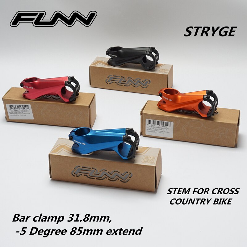 FUNN STRYGE 3D FORGE Cross country enduro all mountain bike stem, -5 degree ,bar clamp 31.8 mm,85mm extend 28.6 steer tube