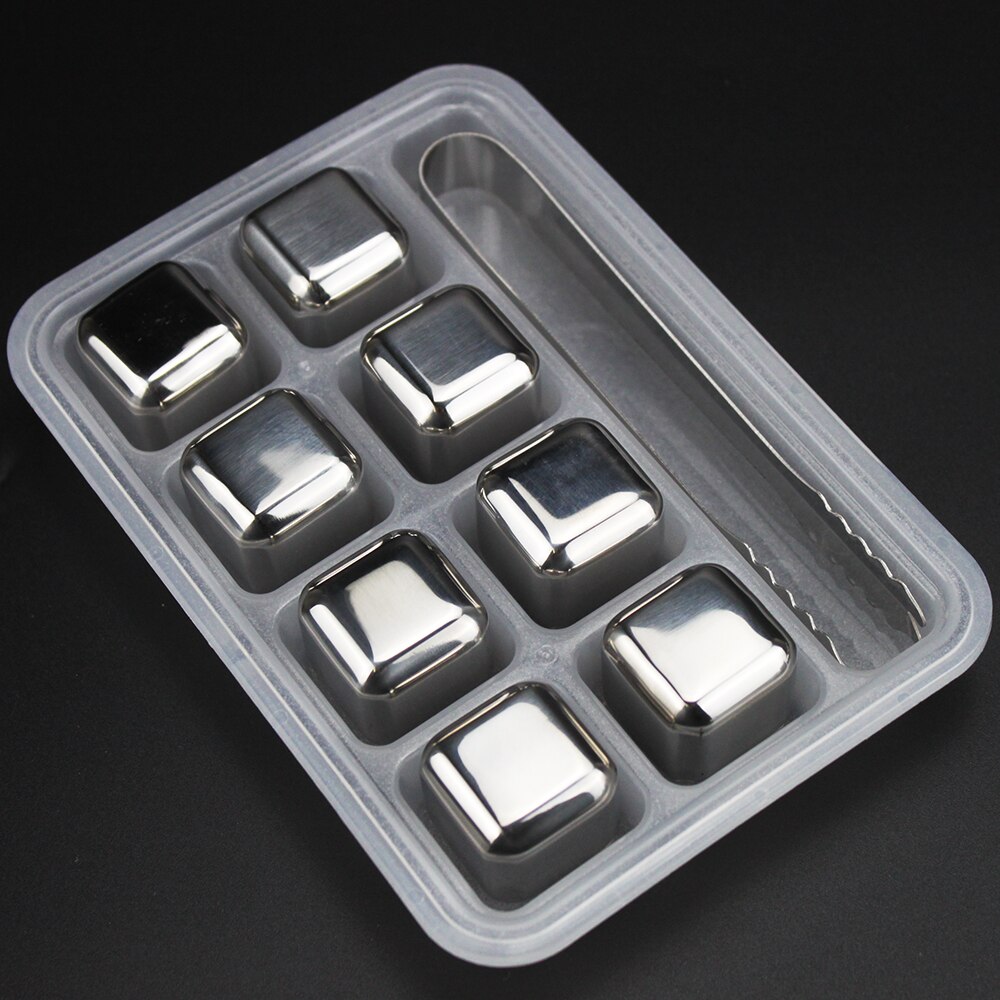 16 Edelstahl Eiswürfel Mit Clip – Wiederverwendbare Whisky Steine Aus 304er Edelstahl, 2,5 Cm