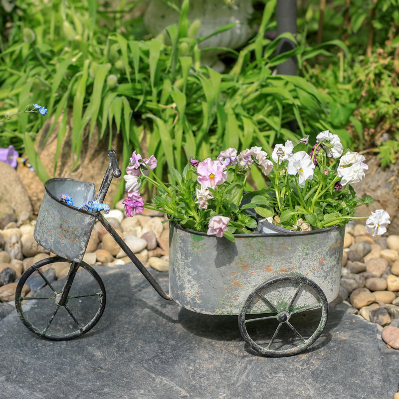 Metalen Bloempot Fiets Stand Bloemstuk Container Retro Stijl Outdoor Tuin Versieren Home Art Decoratie