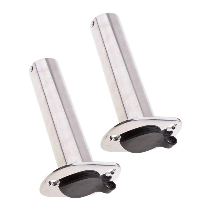 2Pcs Stainless Steel 316 Boat Fishing Rod Holder Flush Mount Rod Pod