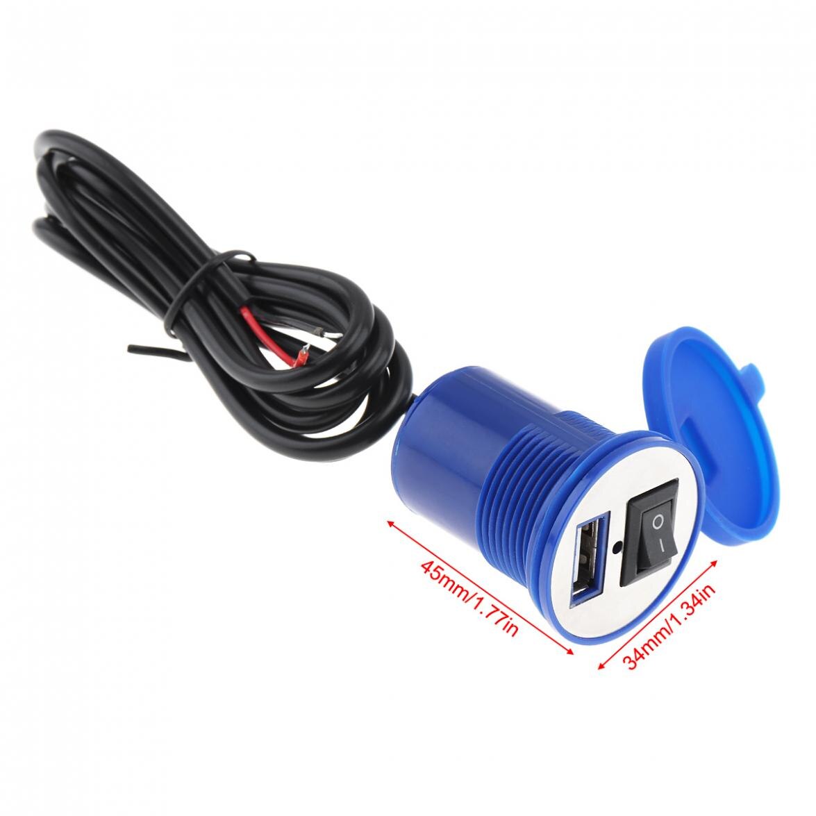12V 2.1A Universal USB Nozzle Waterproof USB Vehicle Charger Mobile Phone Charger for Cross-cycling Scooter