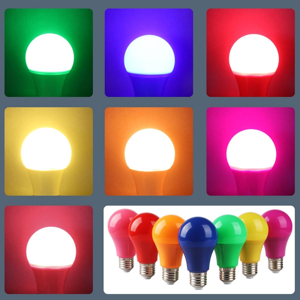LED bunte Glühbirne Lampe E27 B22 Basis bunte LED Licht Lampada Ampulle 8W AC 240-V Taschenlampe A60 Glühbirnen Wohnkultur