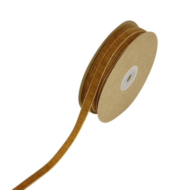(20 meter/rulle ) 10mm fløjlbånd indpakning dekoration jul blonder bånd: Khaki