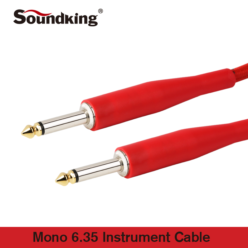 Soundking Instrument Kabel Mono 6.35 jack 6.35 mannelijke Gitaar Kabel 3 m 6 m 10 m pak voor aansluiting van Versterker luidspreker B17