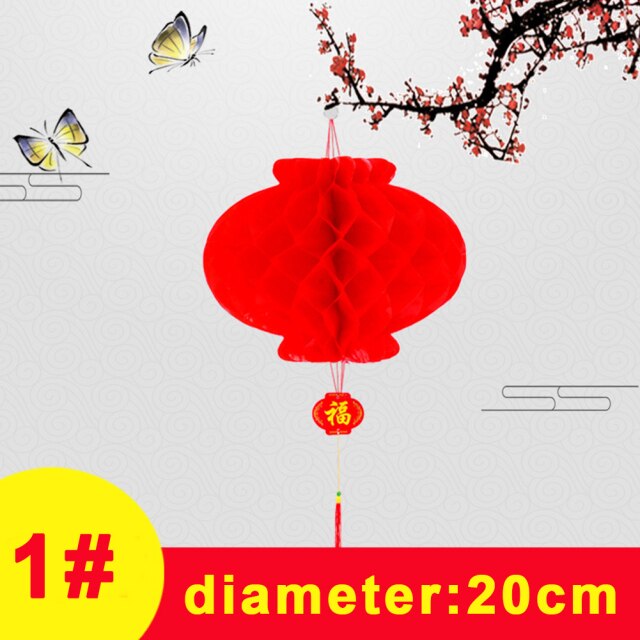 10 Pieces Chinese Red Paper Lanterns Festival Decorations Waterproof Festival Lantern for Year, Spring Festival, Wedding: 20cm
