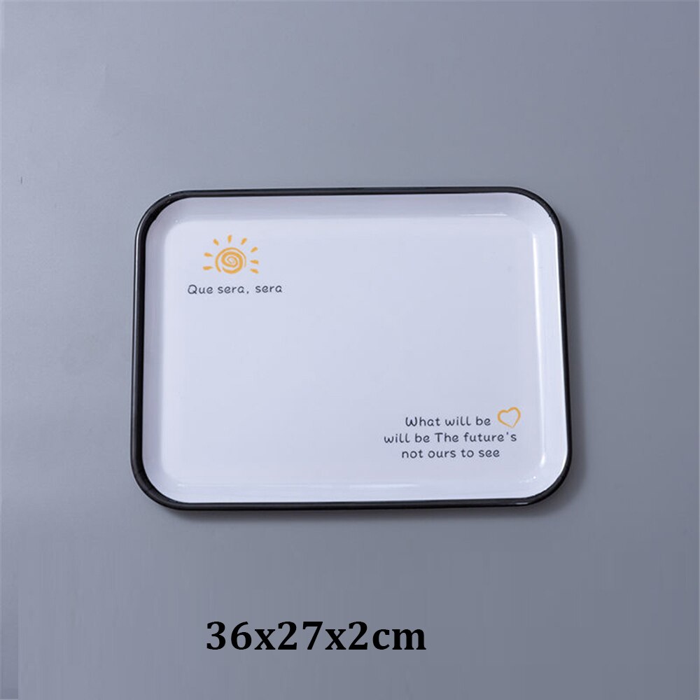 Thee Ontbijt Brood Snack Opslag Trays Plastic Dessert Dienblad Vierkante Accessoires Cosmetica Schotel: Sun36x27x2cm