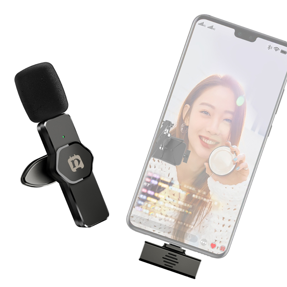 Portable Wireless Lavalier Microphone Clip-on Audio Bluetooth Video Recording Mini for IOS Android