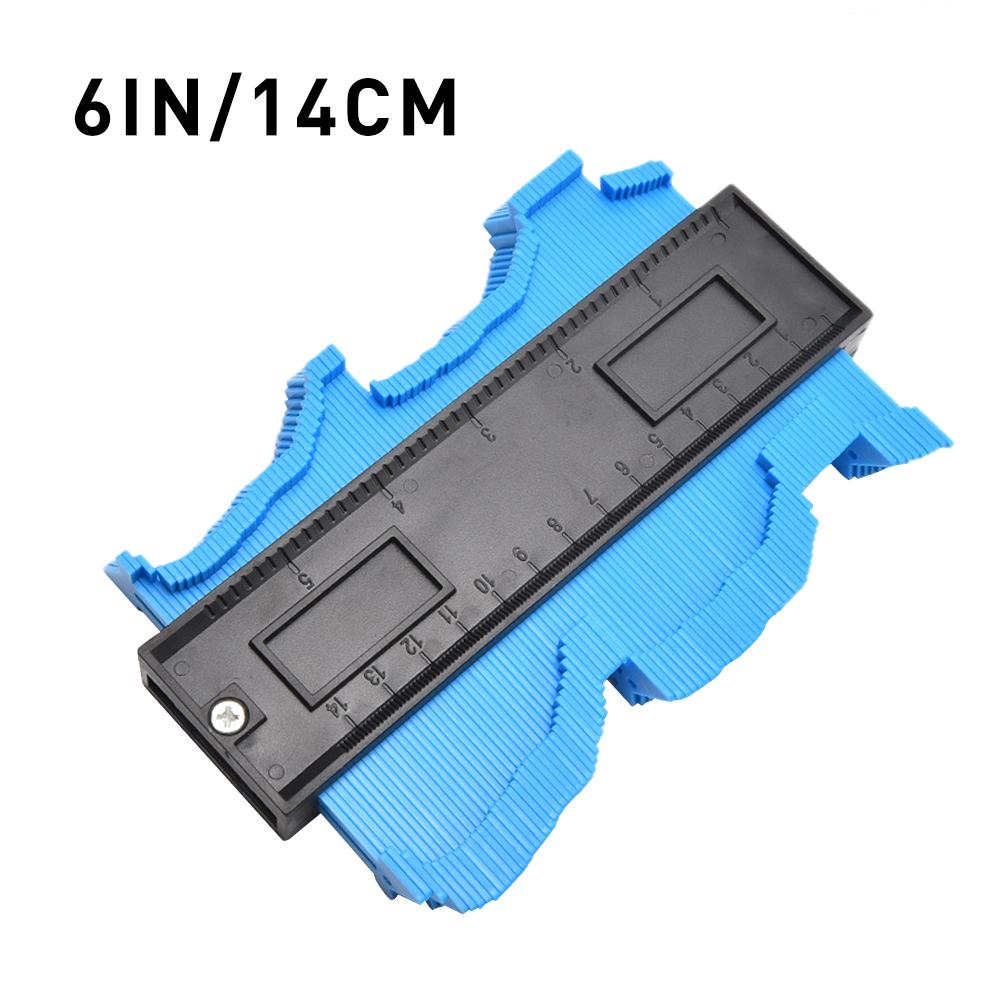 Gabarit de Contour profil jauge forme duplicateur plastique travail du bois forme traçage modèle outil de mesure formes profil copie Gaug: 6 inch  Blue