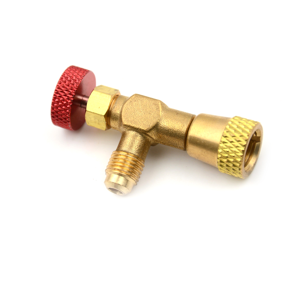 R410A Refrigeration Air conditioning Valve Safety Adapter 1/4" SAE Male to 5/16" SAE Famale Charging Hose Valves