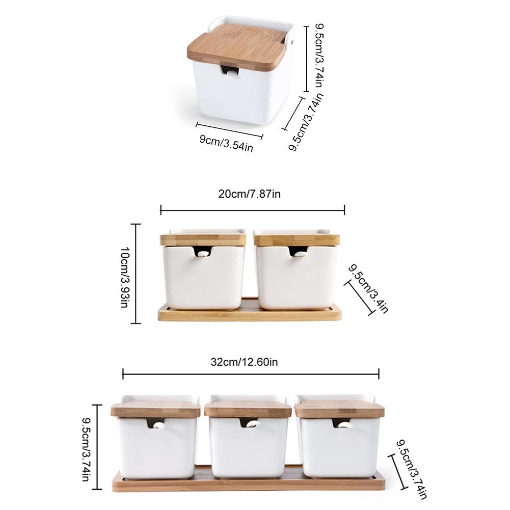 Japanese Sugar Bowl With Lid Condiment Jar Container Ceramic Sugar Salt Spice Box Kitchen Seasoning Storage Box Rack