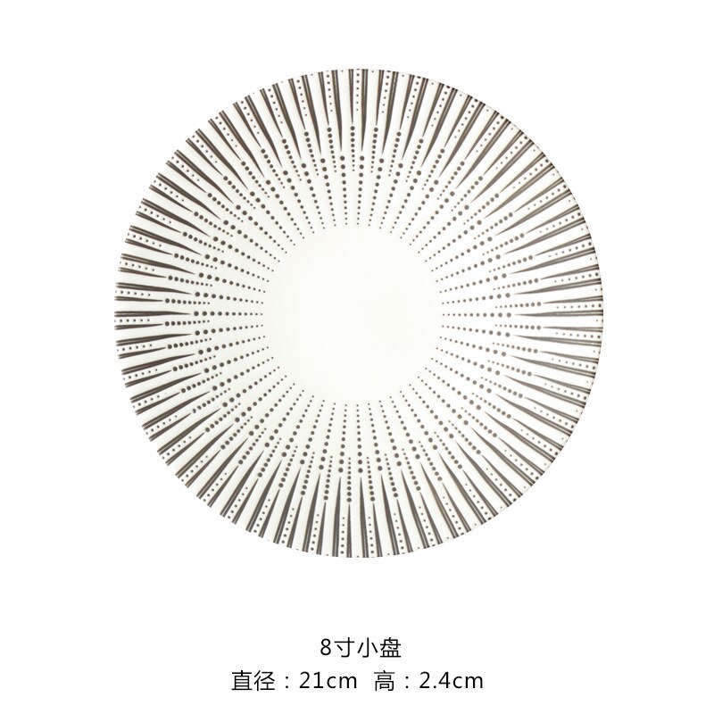 Geometric Pattern Dinner Plate Ceramic Printing Dish Pasta Dessert Dishes And Plates Pratos De Jantar: 10