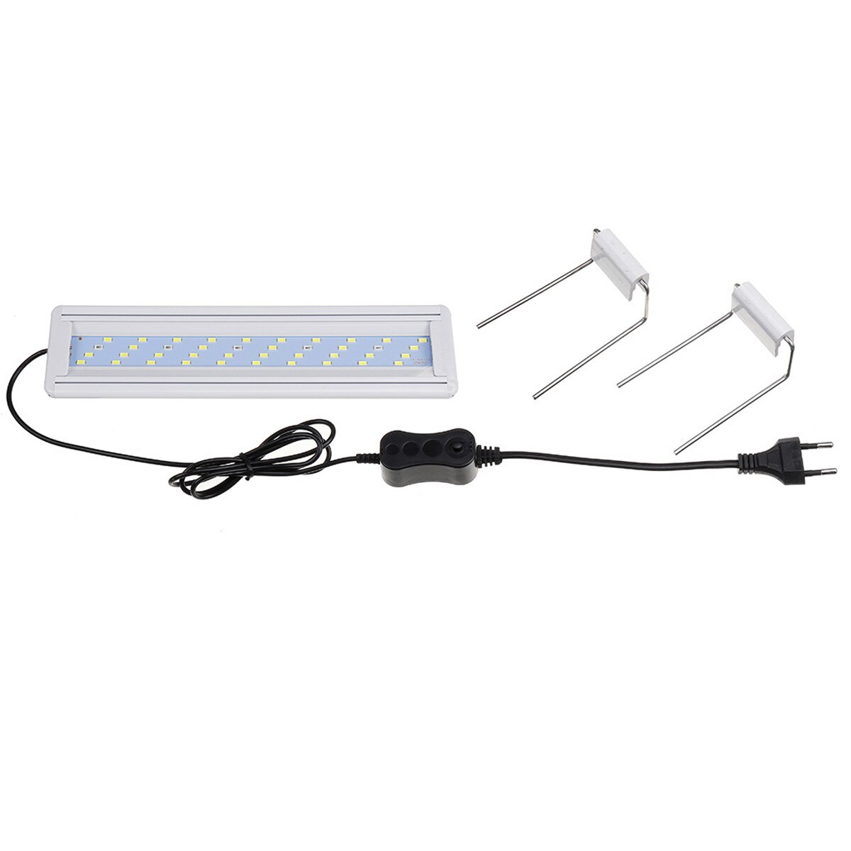 Lámpara para acuario LED para pecera, campana, luz Led para acuario, iluminación con soportes extensibles para pecera de 20-80CM: 30Cm EU PLug