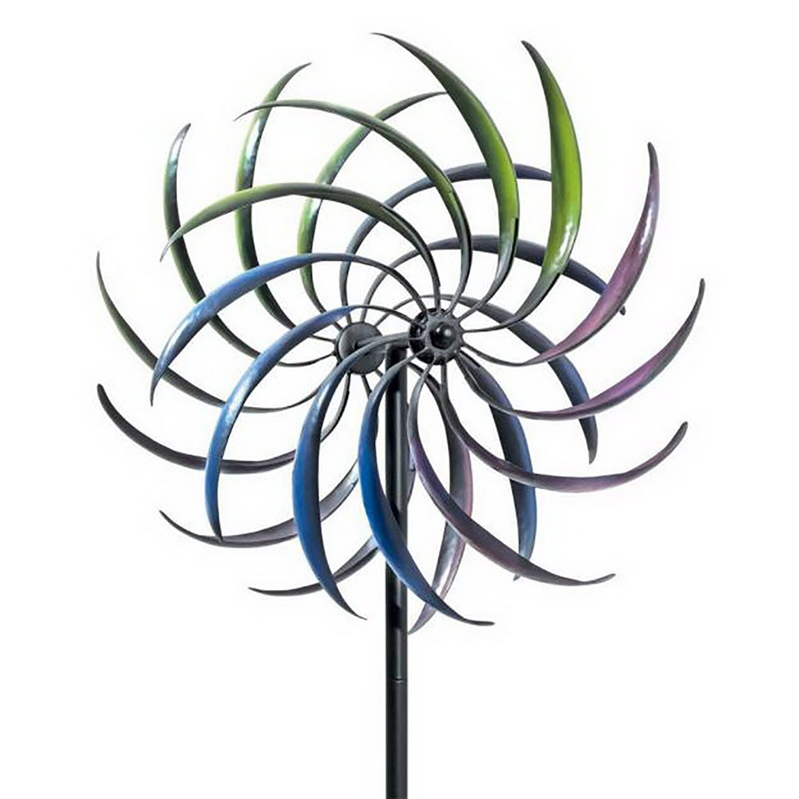 Garden Wind Spinner Willow Leaves 360 Degrees Dual Direction Swivel Lawn Wind Spinners Yard Windmill Ornament: Default Title