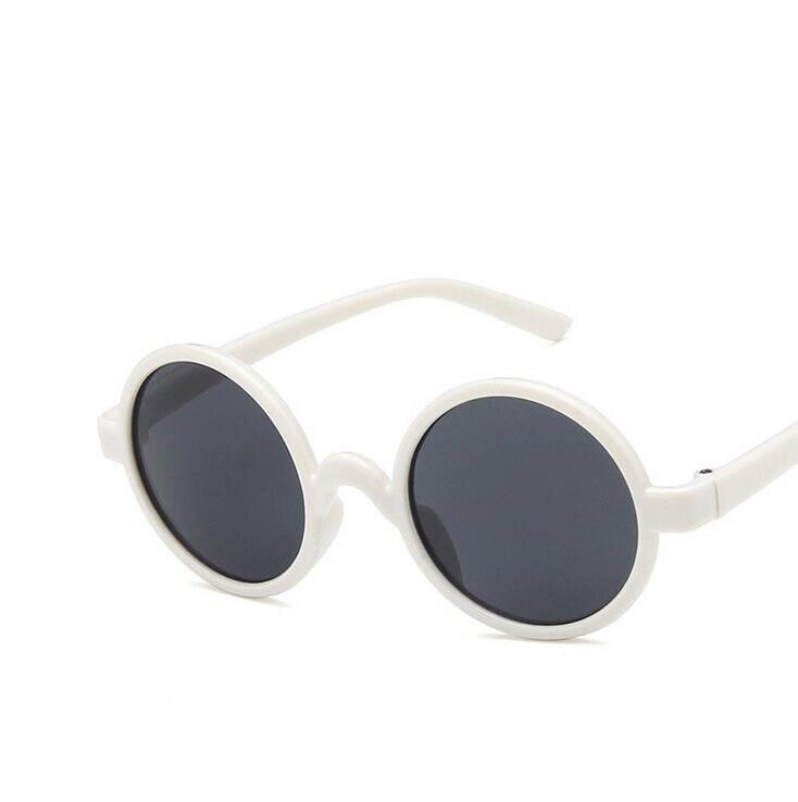 Ronde Zonnebril Kids Meisjes Jongens Kinderen Zonnebril PC Uv-bescherming Brillen Eyewear Mode Colorframe: white frame gray