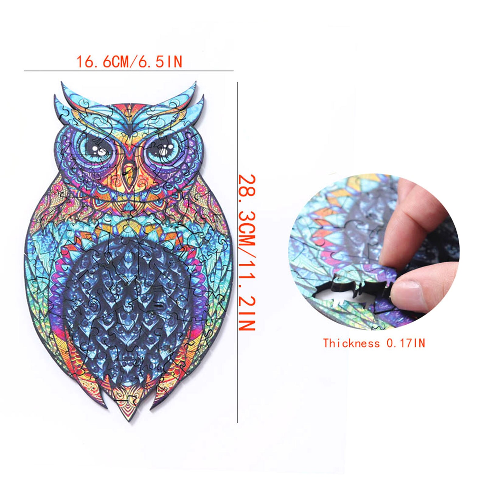 Unique Wooden Jigsaw Puzzles Mysterious Owl Puzzle For Adults Kids Educational Puzzle Fabulous Interactive Games Toy: P