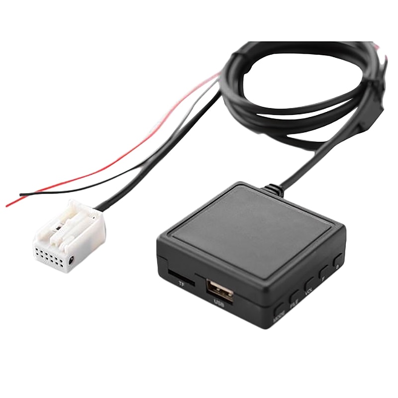 Bil bluetooth 5.0 aux kabel adapter tf usb passer til peugeot 207 307 407 308