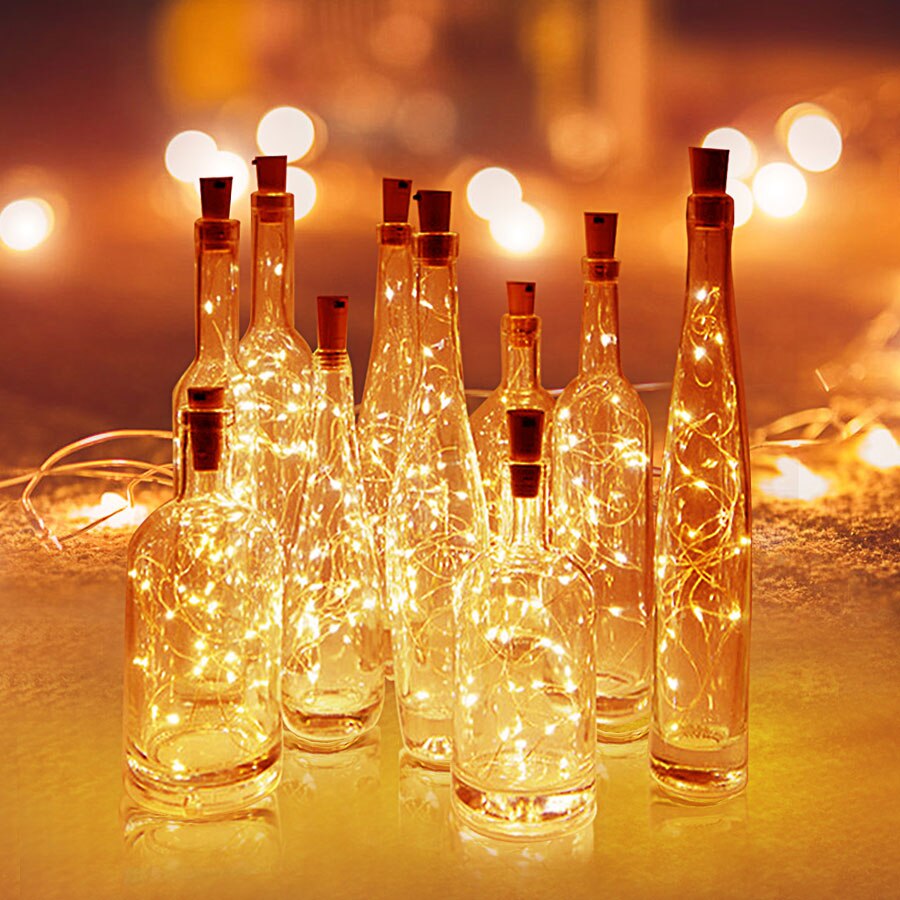 10 PCS Battery powered cork bottle light 2m LED light bar light birthday party wine bottle stopper light bar (Without battery)