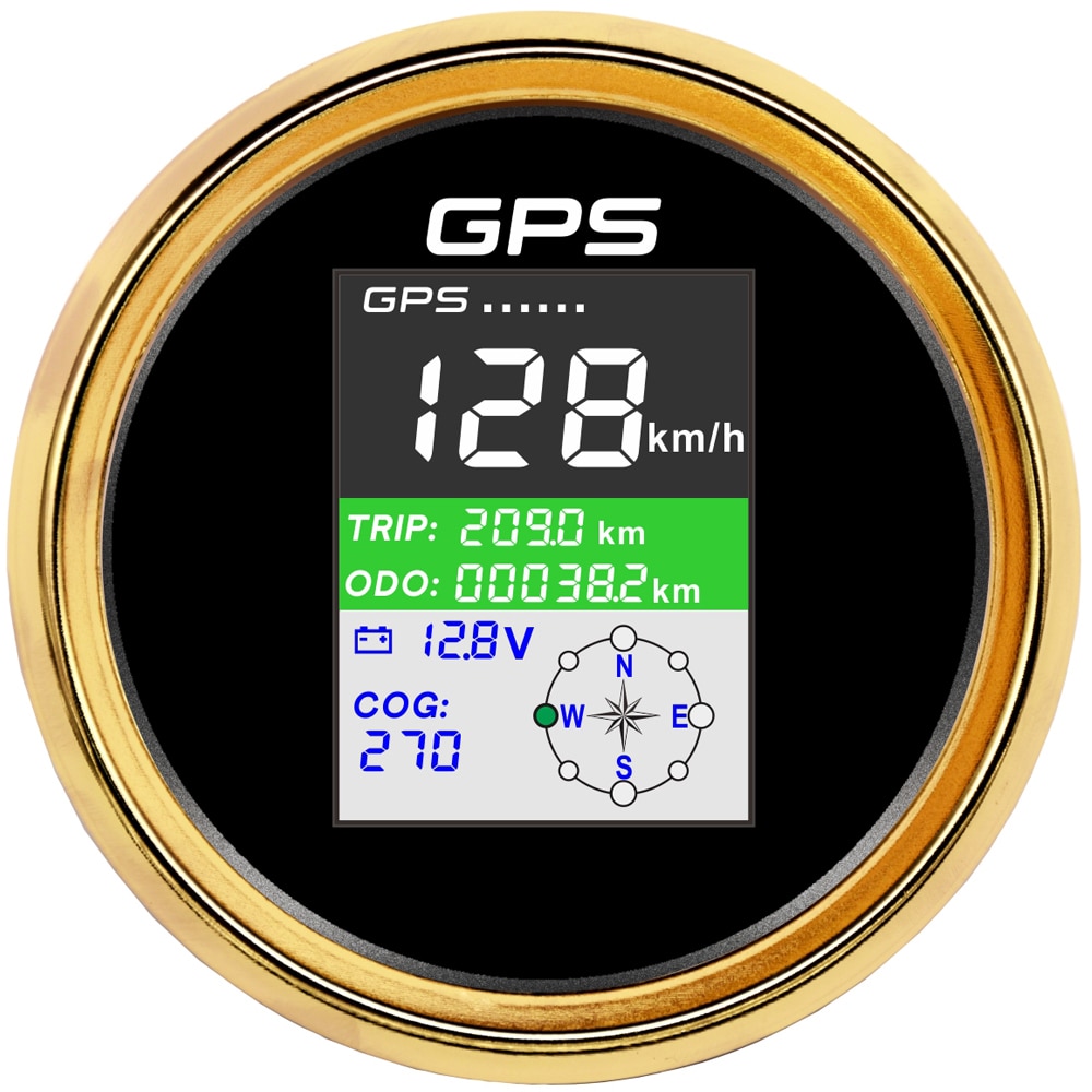HD 85mm GPS Speedometer + GPS Antenna Sensor Odometer Adjustable Trip ODO COG TFT Screen Speed Gauges For Motor Yacht Boat Car