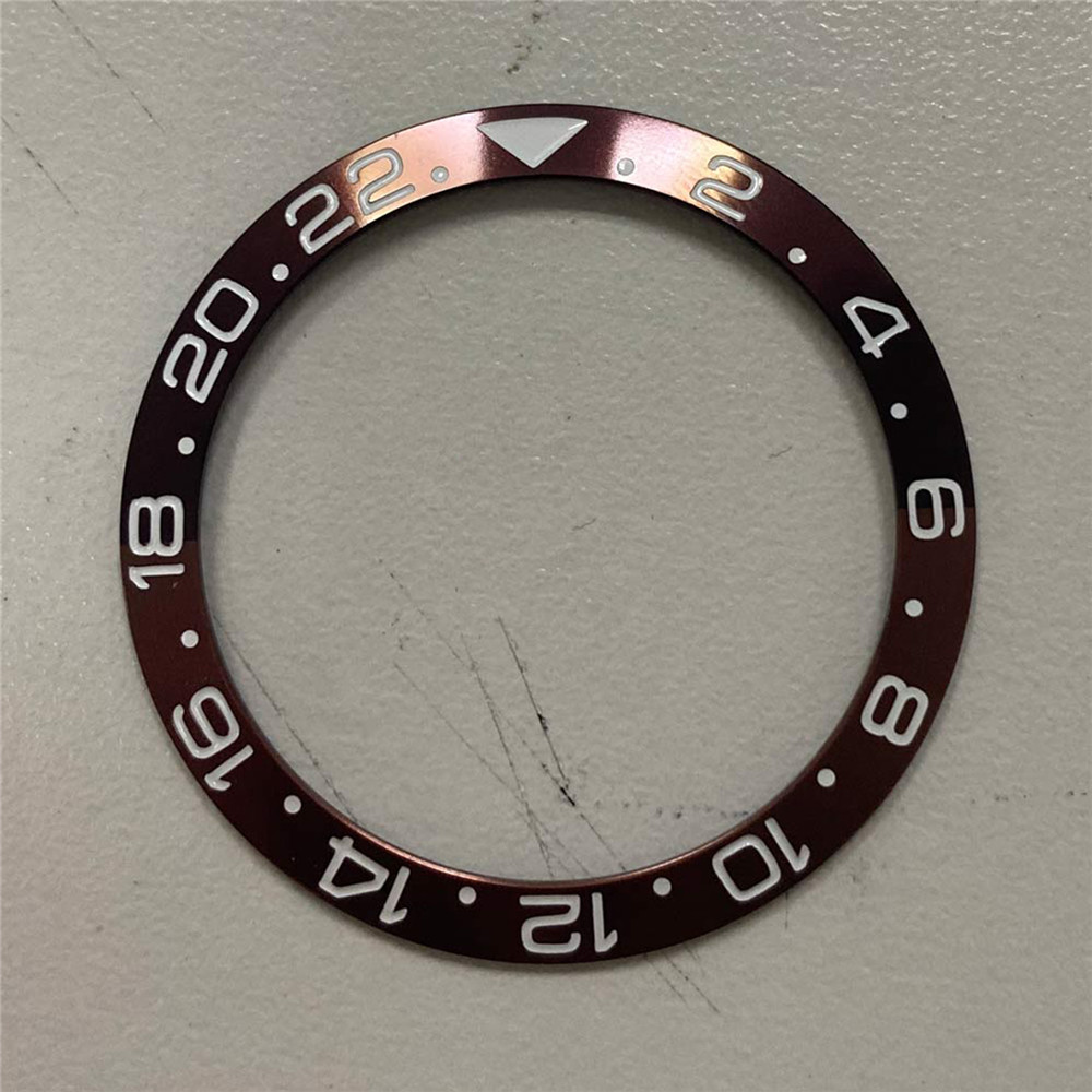 38Mm Aluminium Bezel Vervanging Horloge Bezel Voor Horloge Reparatie Deel Rood/Koffie Kleur: Coffee
