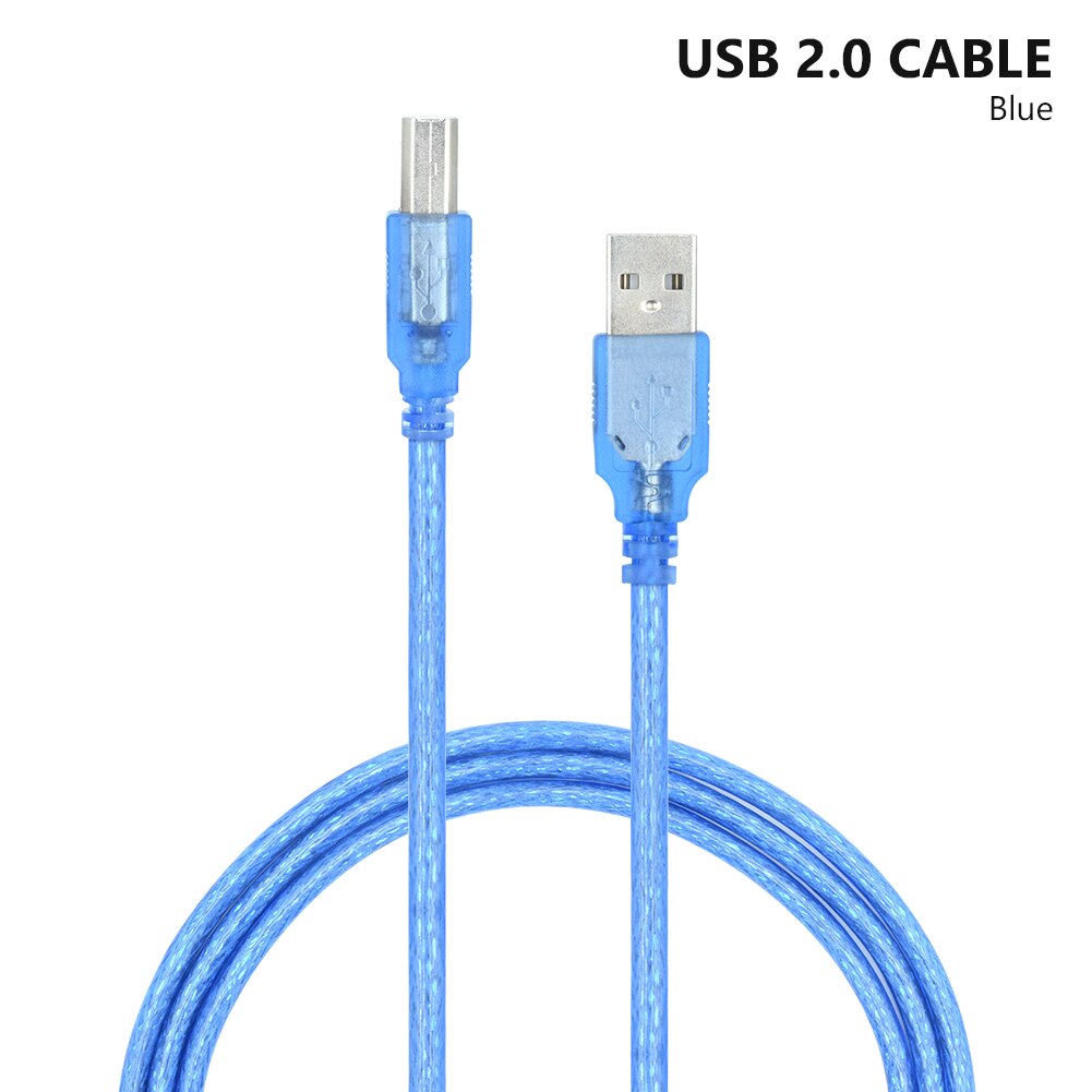 Cable Usb de alta velocidad para impresora Canon, Epson, Brother, HP, macho A macho, sincronización de datos, 1m, 1,8 m, 3m, 5m: Azul / 3 m