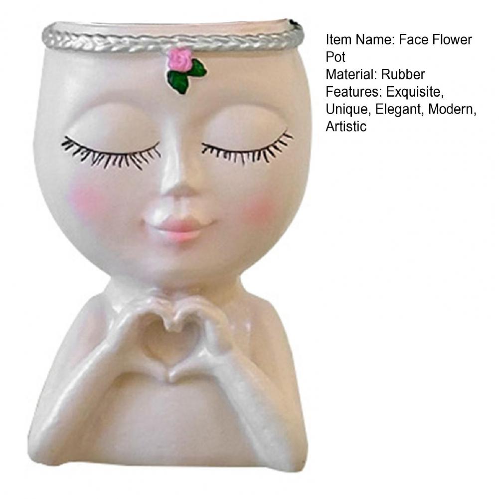 Gezicht Bloempot Liefde Stijl Meisje Hoofd Plant Pot Kleine Dame Gezicht Planter voor Succulente Binnen Buiten Planten Desktop Penhouder