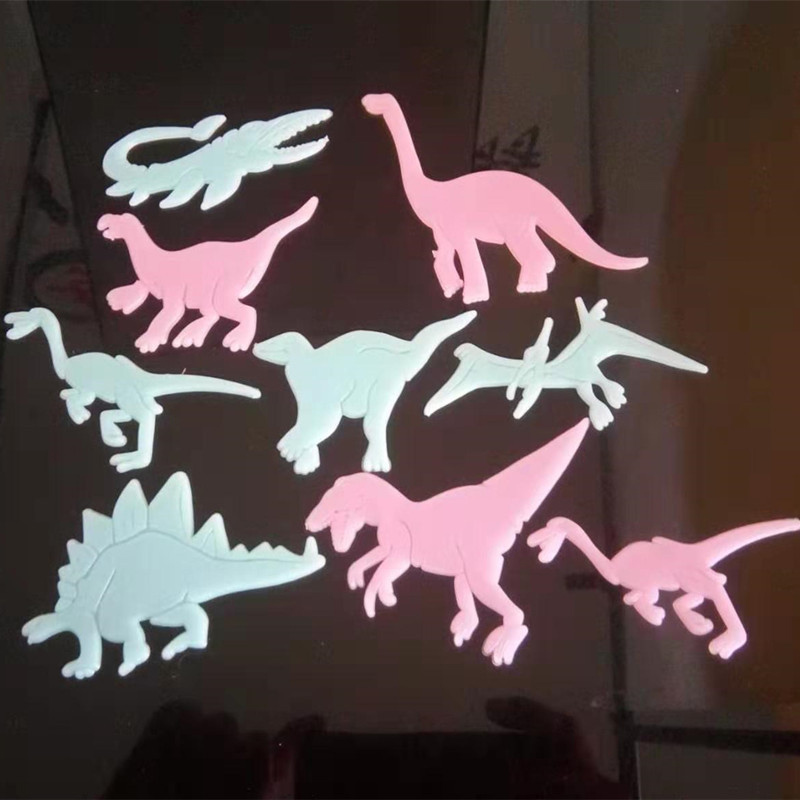 9/8Pcs Glow In The Dark Dinosaurus Lichtgevende Stickers Stereo 3D Tl Muurstickers Fun Sticker Voor Kids