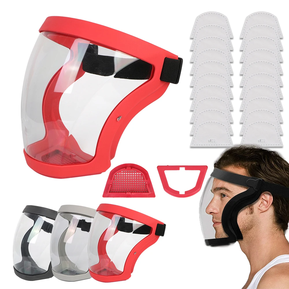 Masque de protection facial complet, tête transparente, couvercle de protection pour les yeux, lunettes, visières d'écran, Anti-poussière, coupe-vent, Anti-buée, outils de cuisine