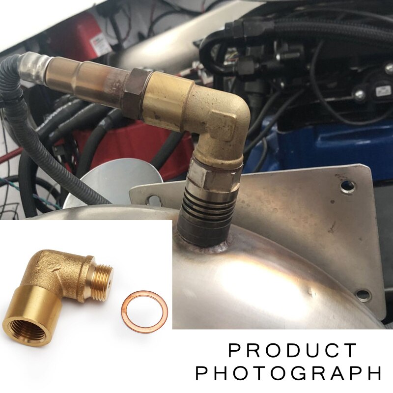 2PCS M18 X1.5 Car Oxygen Sensor Extender Spacer Exhaust 90 Degree Auto Truck O2 Oxygen Sensor Extender Spacer Car Accessories