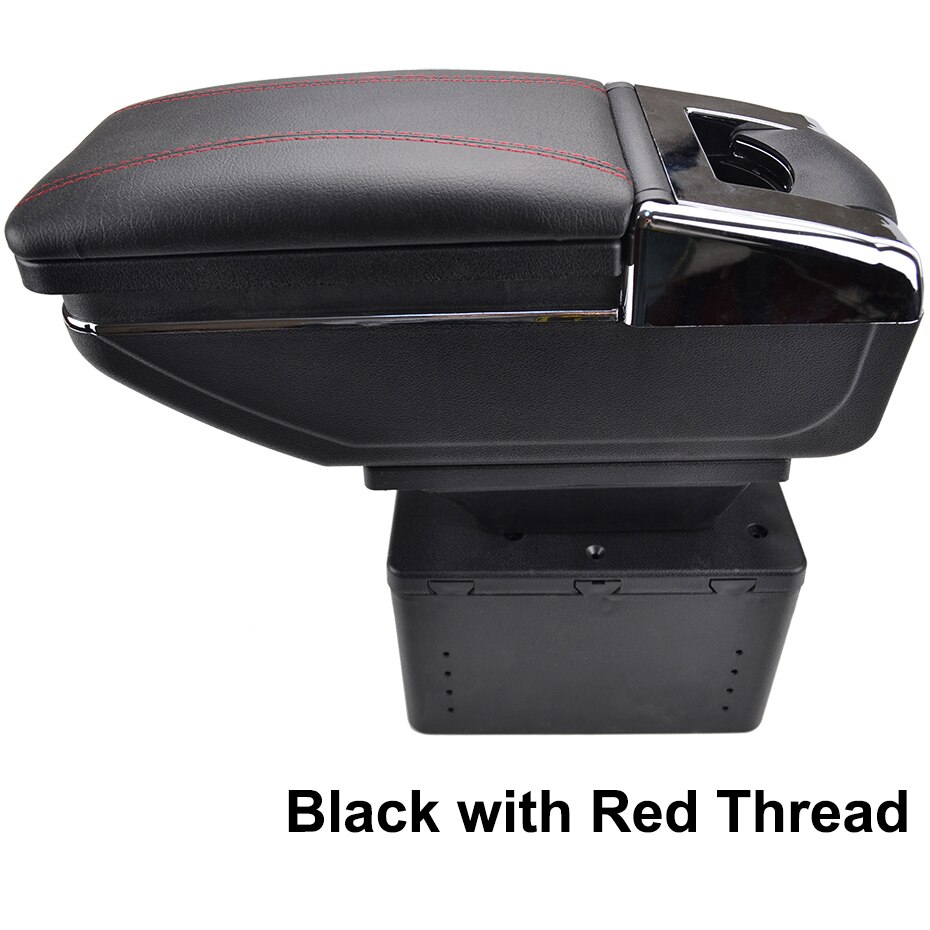 Universal Car Center Centre Console Armrest Top Storage Box Arm Rest Rotatable: Red Thread