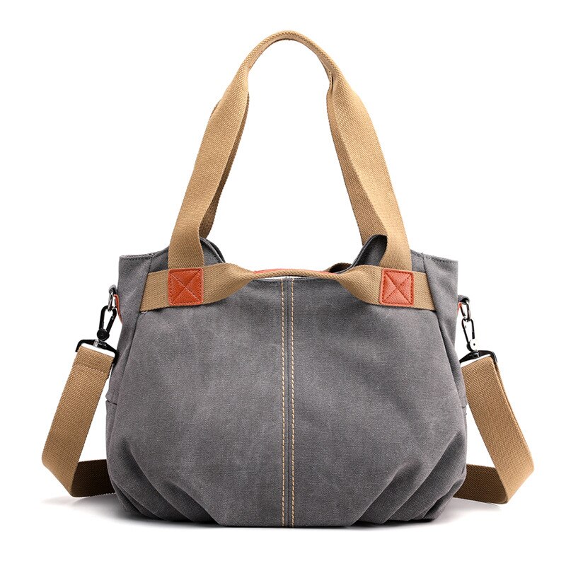 Klassieke Effen Casual Tote Dames Handtas Schouder Crossbody Mode Canvas Handtassen