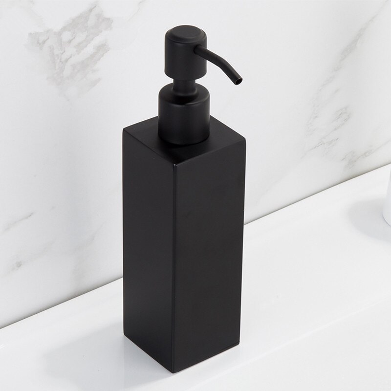 Black Soap Dispenser Wall Mount 304 Stainless Steel Liquid Soap Dispenser for Bathroom Accessories Deck Mounted Detergent Bottle: Square Desktop