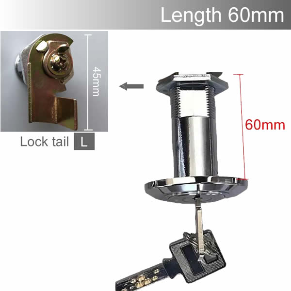 Extended type Safe deposit box Anti - theft cam lock cylinder 80mm 90mm Super encryption key very safe Class C anti-theft: Nickel