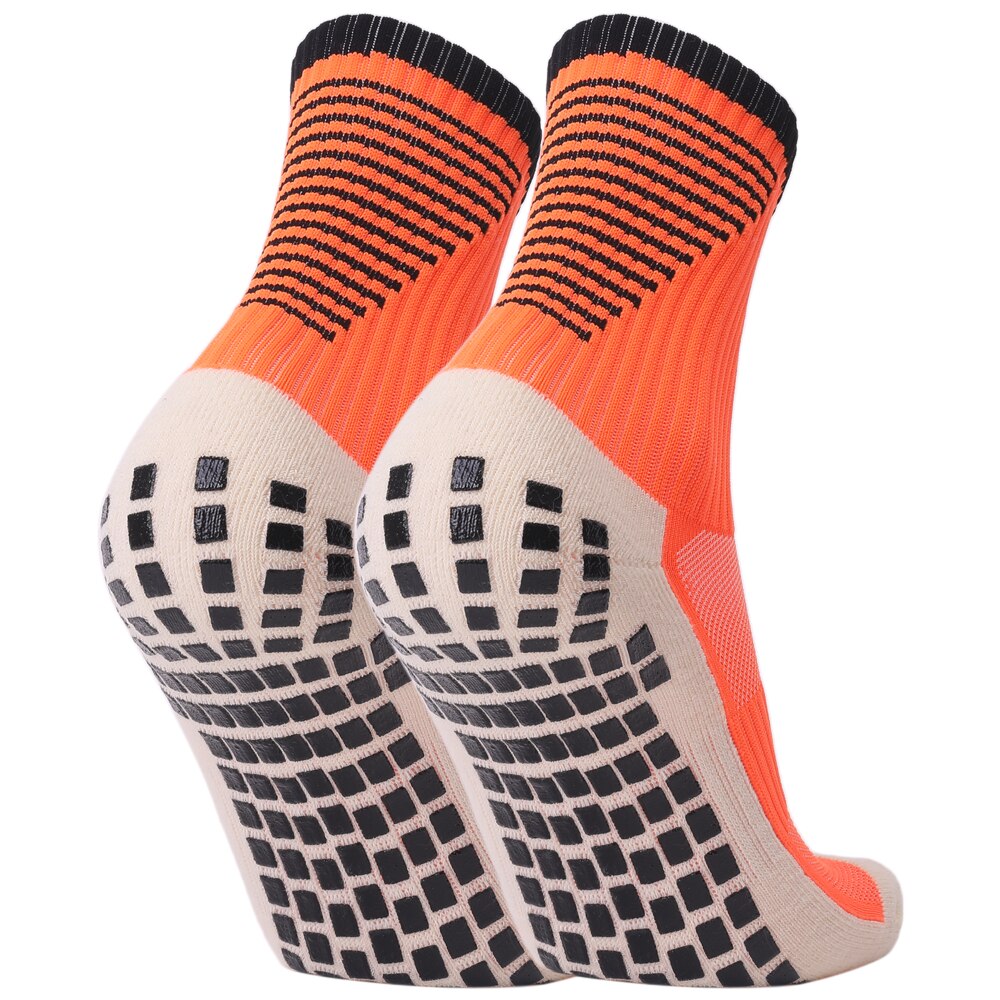 Antideslizante calcetines de fútbol equipo calcetines deportivos exterior Fitness transpirable de secado rápido calcetines resistente al desgaste calcetines Anti-skid calcetín: 1 pair Orange