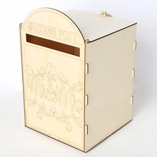 Houten Bruiloft Benodigdheden Mailbox Royal Post Stijl Decoratie Houten Bruiloft Creatieve Brief Doos Ambachten Decoratie