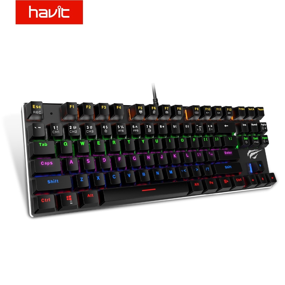 HAVIT Mechanical Keyboard 87 / 104 Keys Blue / Red Switch Wired USB Gaming Keyboard Backlight RU/US Keyboard For Desktop Laptop