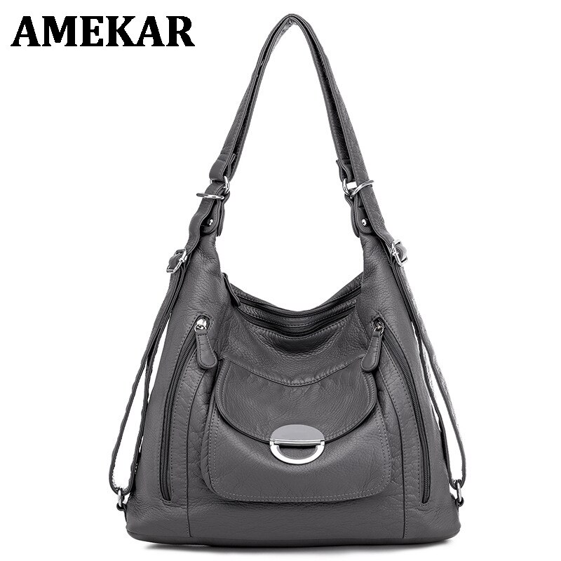 Brand large Shoulder Bags for Women 2021Travel Back pack soft leather Handbags Luxury 2 layers Multifunction women bags