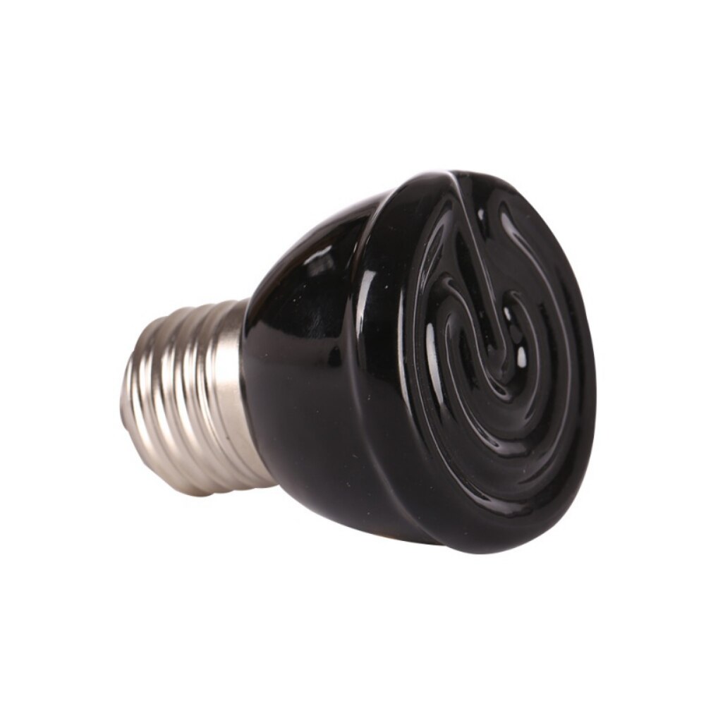 Pet Heating Light Bulb E27 25W 50W 75W 100W Mini Infrared Ceramic Emitter Heat Lamp Bulb Black for Reptile Pet Brooder 110V/220V