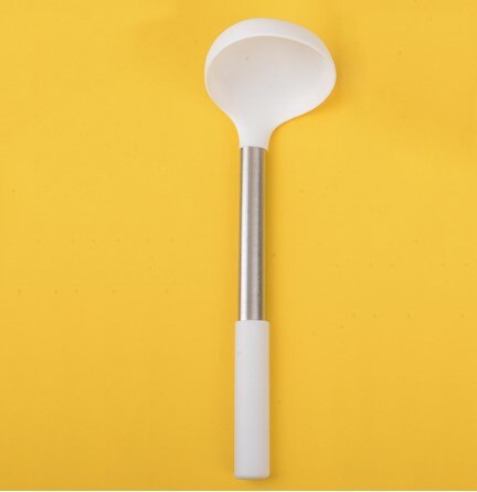 Silikoneturn slidset skimmer spatel ske skimmer ske silke med lang håndtag køkkengrej køkken madlavningsredskaber: Ske