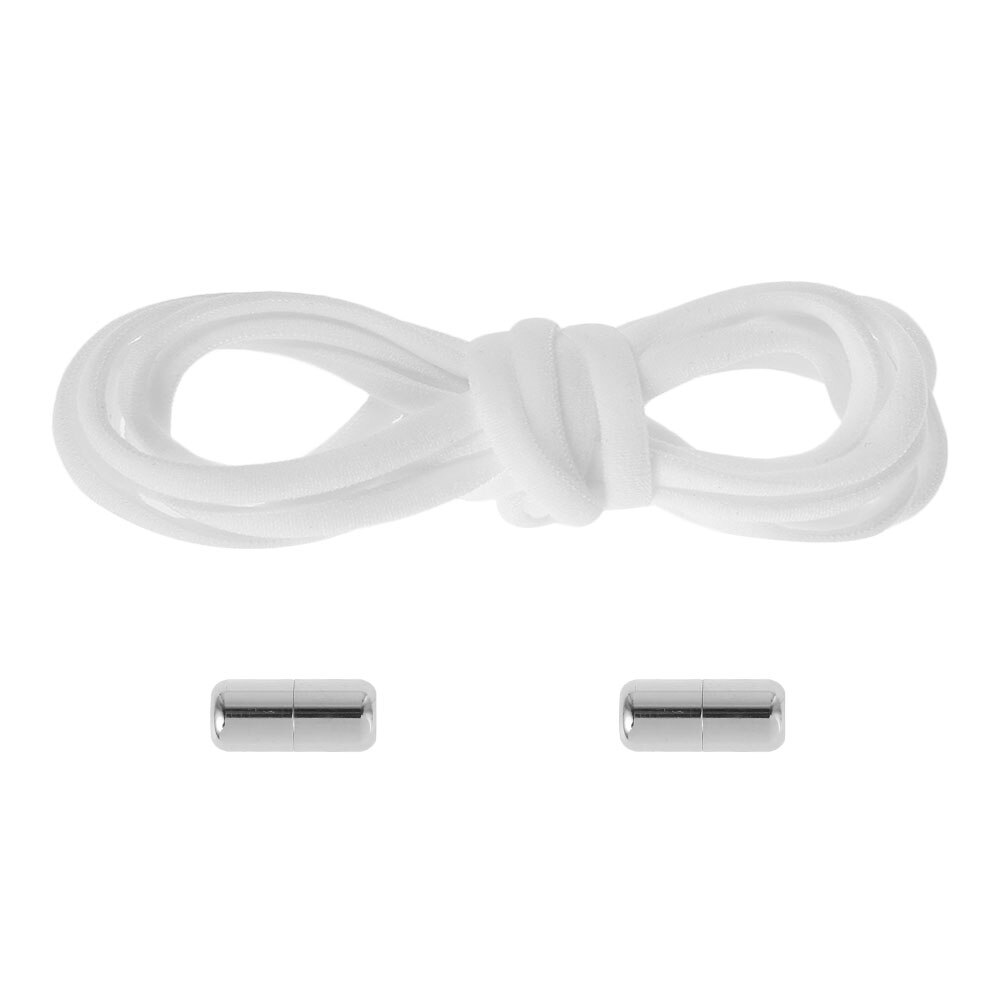 1Pair Elastic No Tie Shoelaces Metal Lock Shoe Laces Lazy Lock Laces Shoe Strings for Kids Adult Sneakers Semicircle Shoestrings: White Color